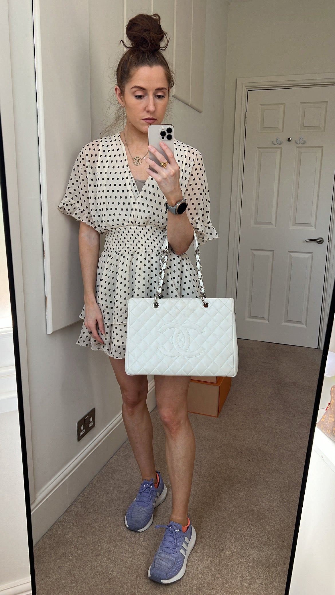 Chanel White Caviar Grand Shopper Tote