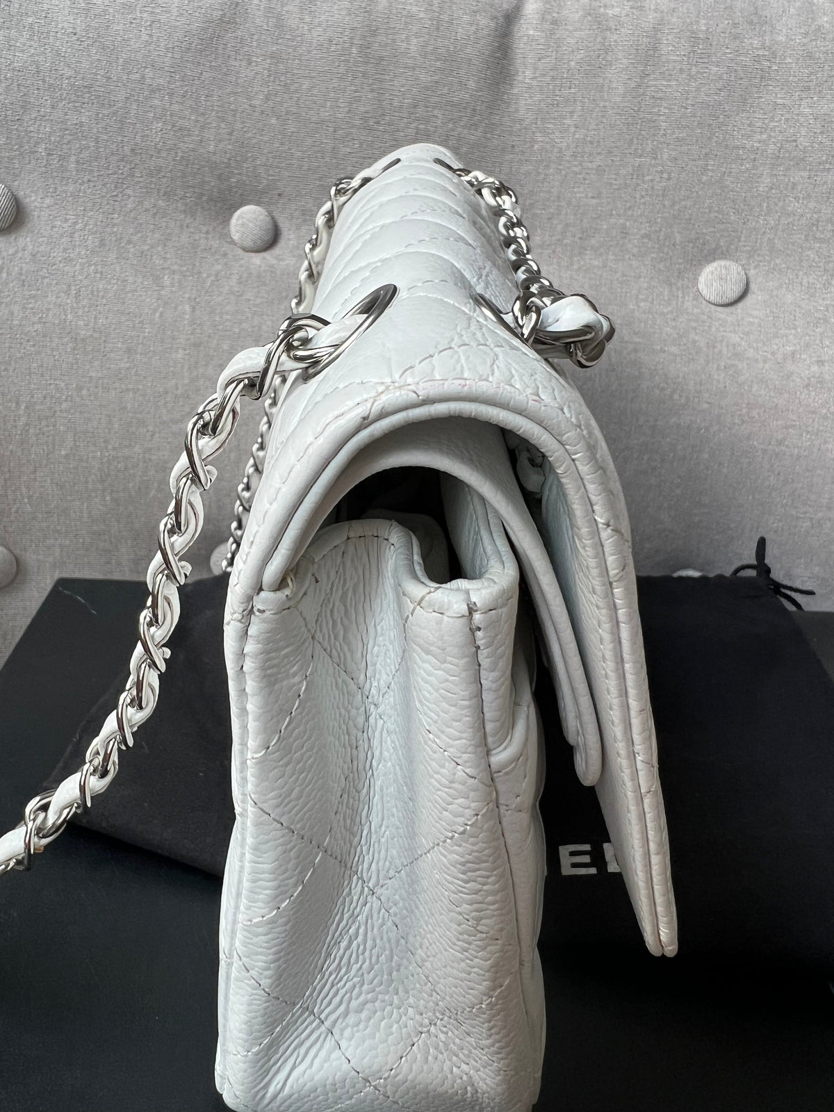 Chanel Medium Classic Flap in White Caviar