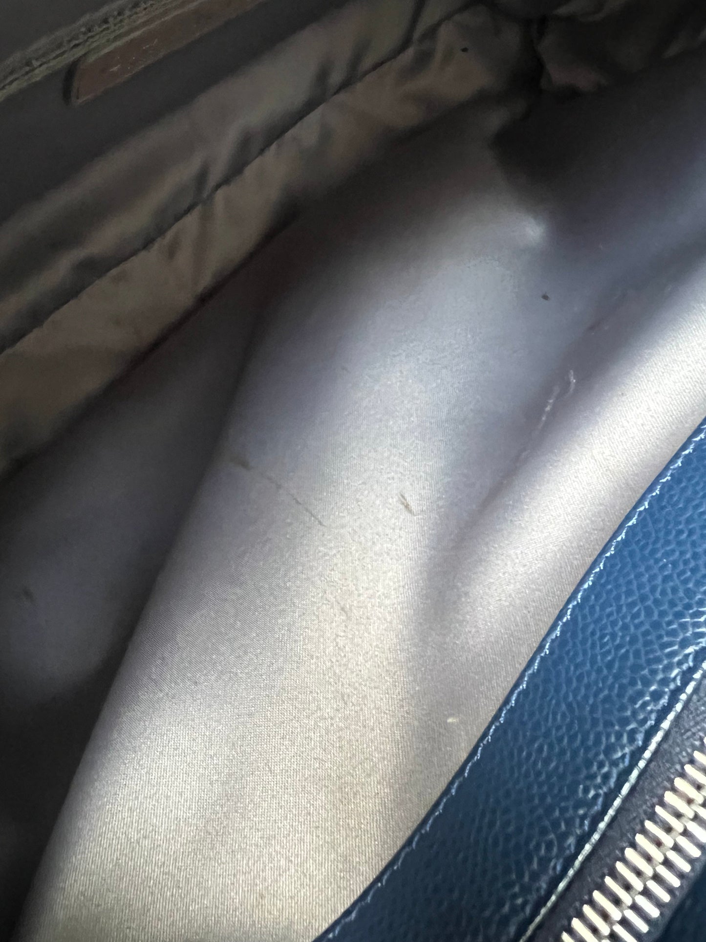 Chanel XL Dark Blue Caviar Grand Shopper Tote