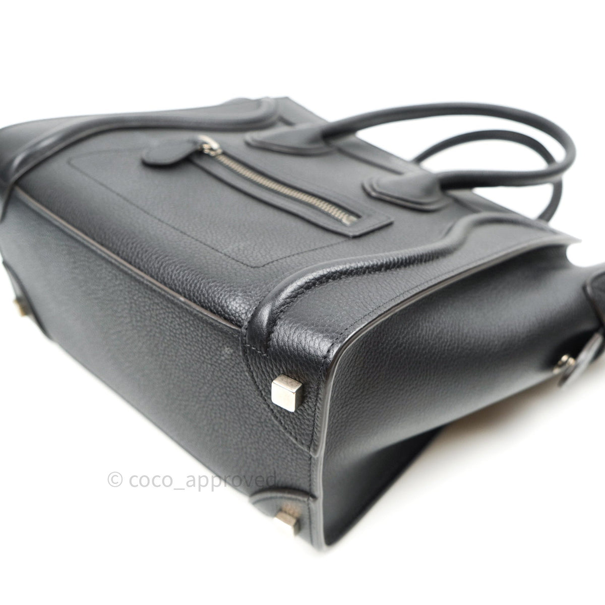 Celine Black Grained Calfskin Leather Micro Luggage Bag
