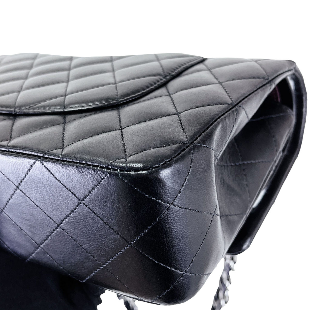 Medium Classic Double Flap Lambskin Black SHW