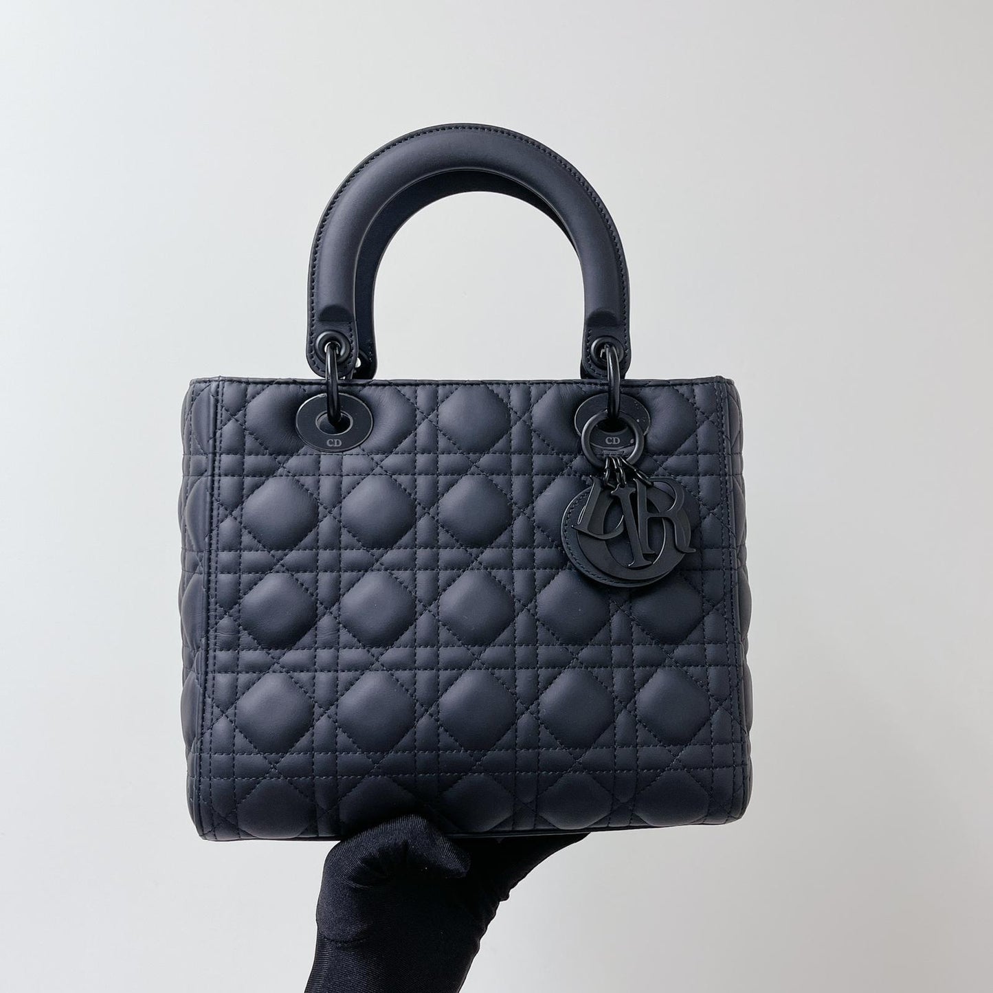 Lady Dior Lambskin Ultramatte Medium Black BHW