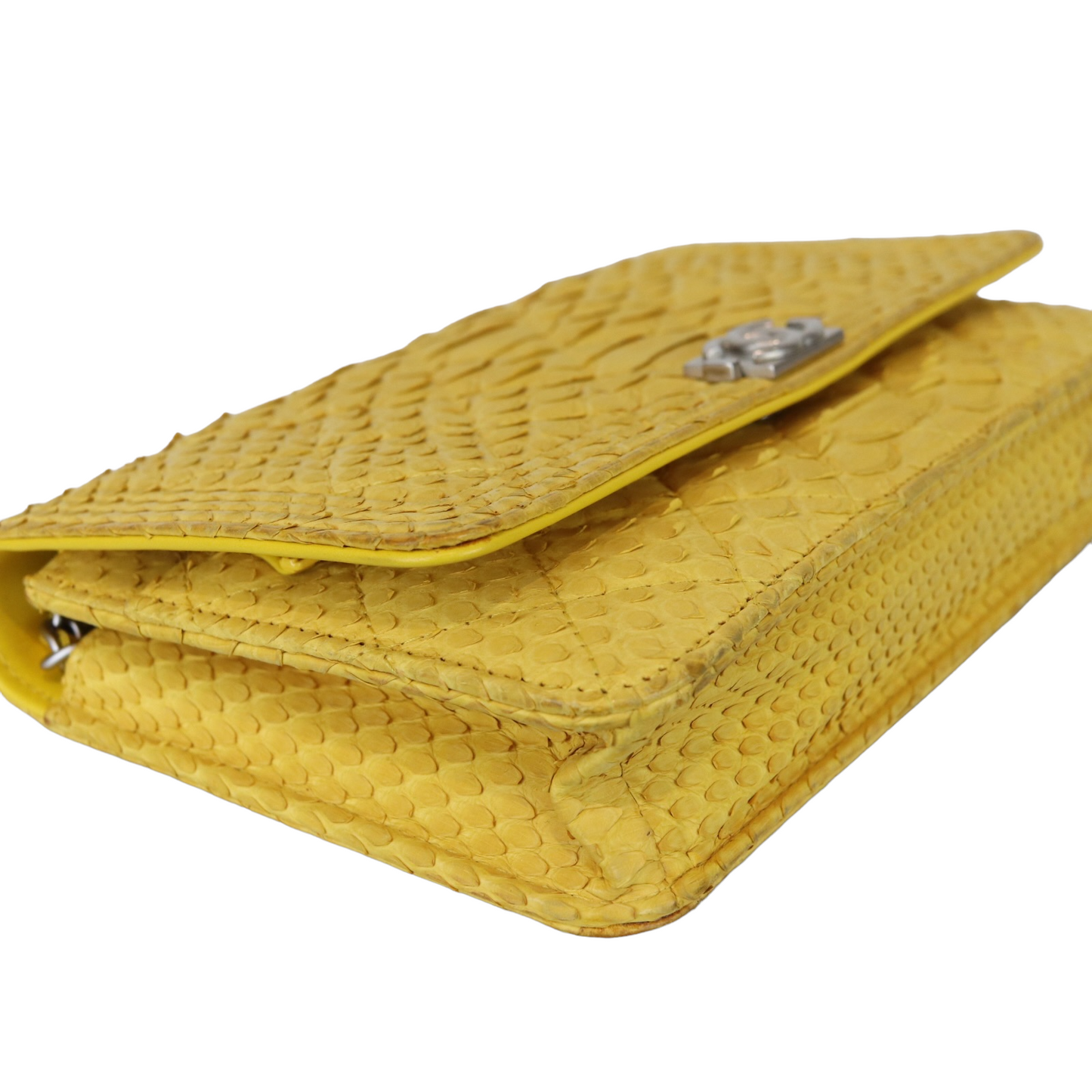 Python Leather Boy Wallet on Chain WOC Yellow SHW
