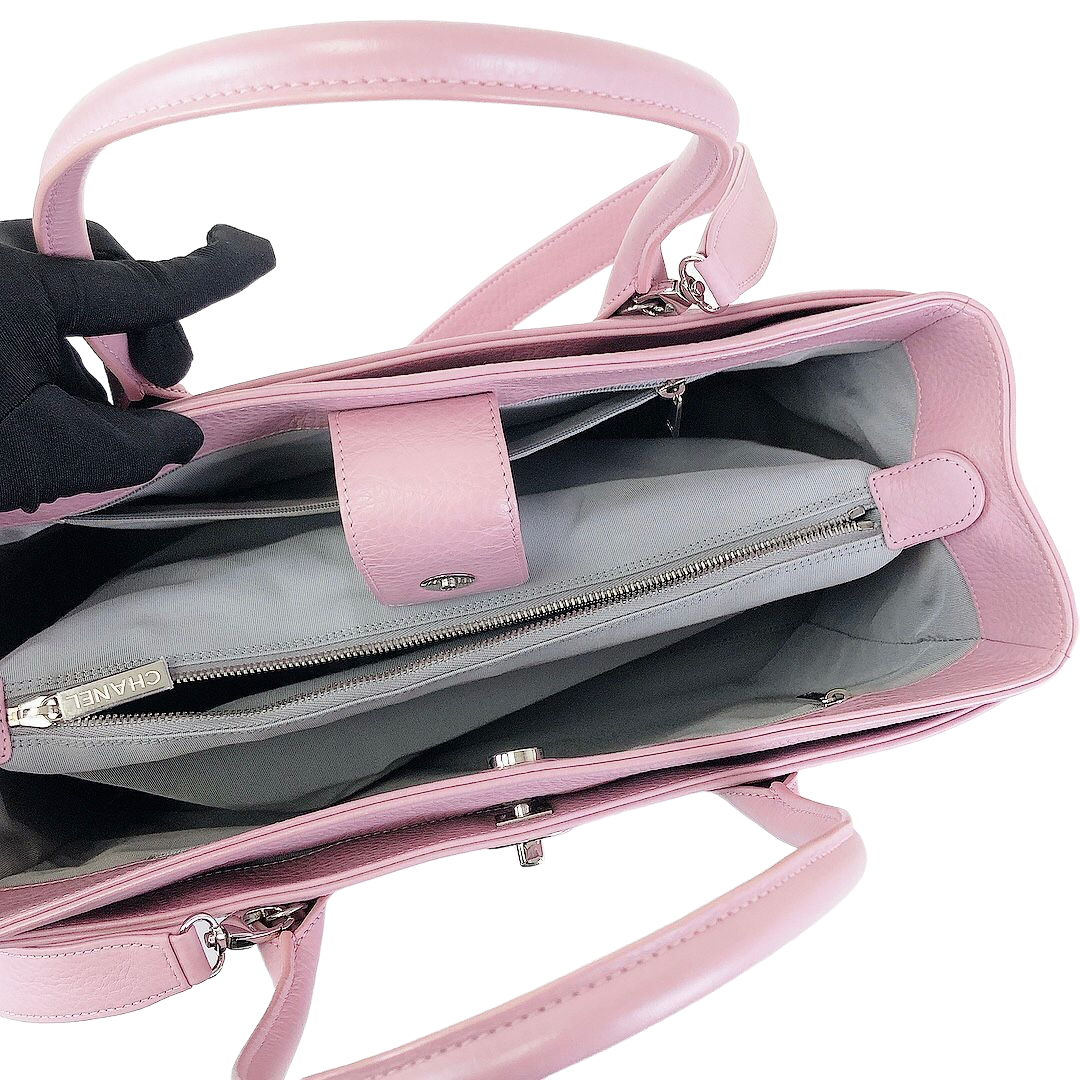 Executive Cerf Tote Grained Pink SHW