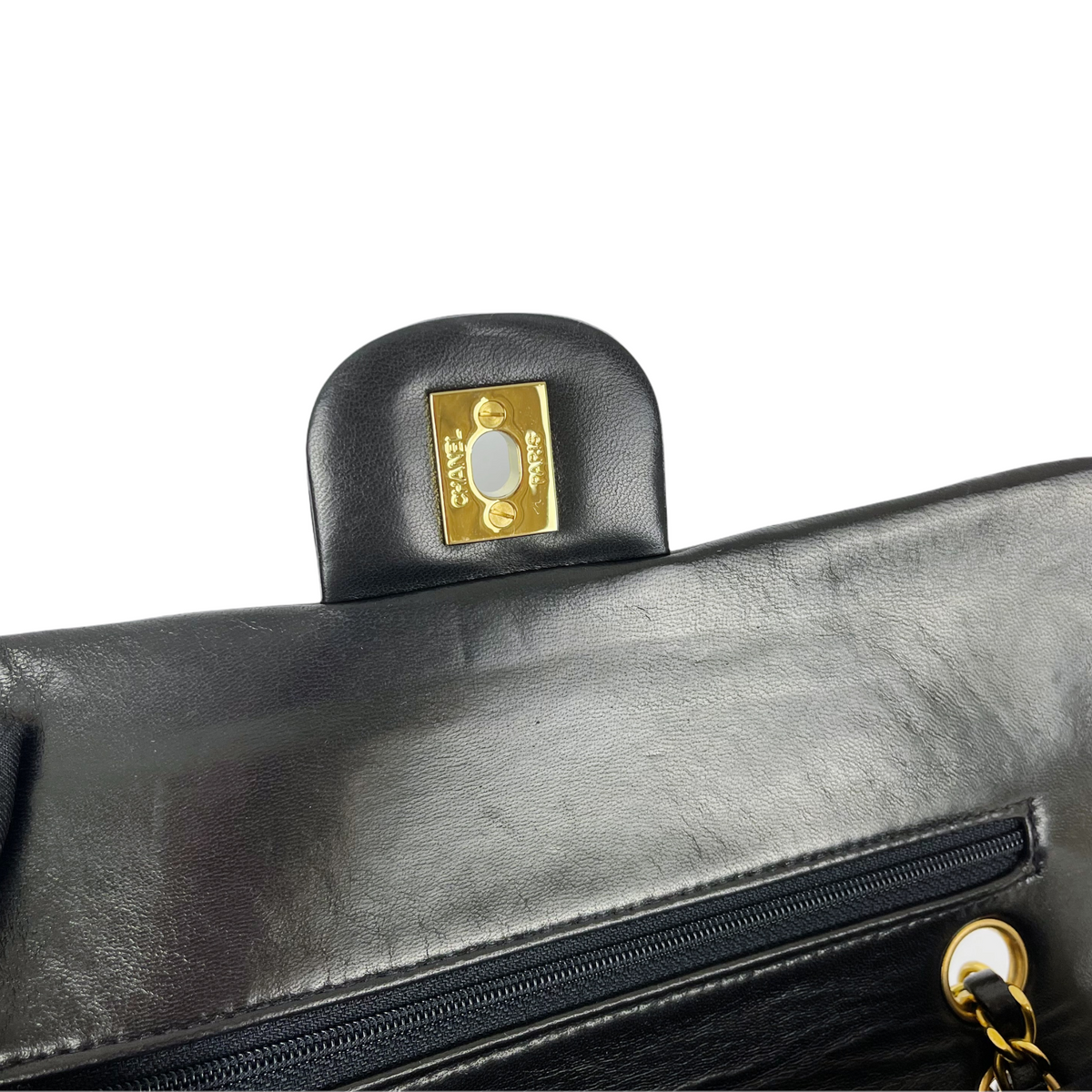 Vintage Classic Double Flap Bag Lambskin Small Black GHW