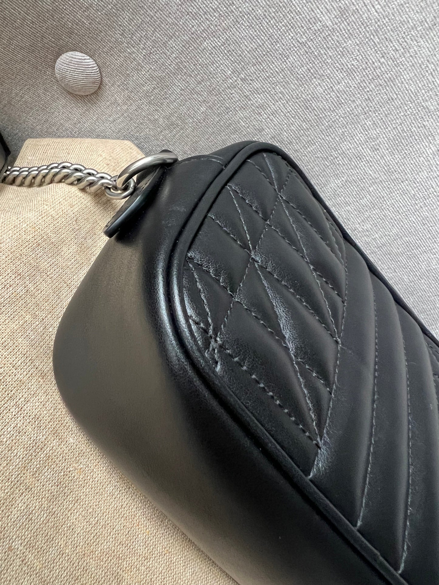 Gucci GG Black Aria Marmont Mini Shoulder Bag