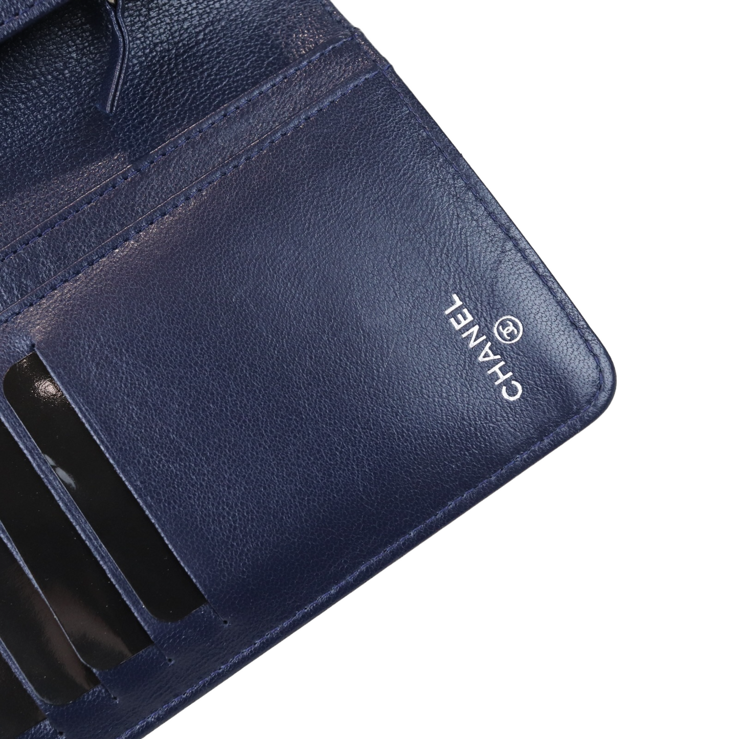 Mademoiselle Quilted Wallet Blue GHW