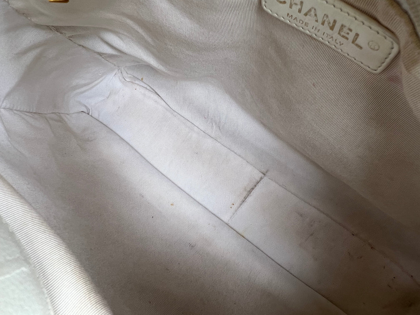 Chanel White Caviar Grand Shopper Tote