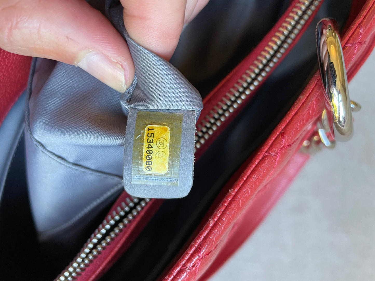 Chanel Red Caviar Grand Shopper Tote