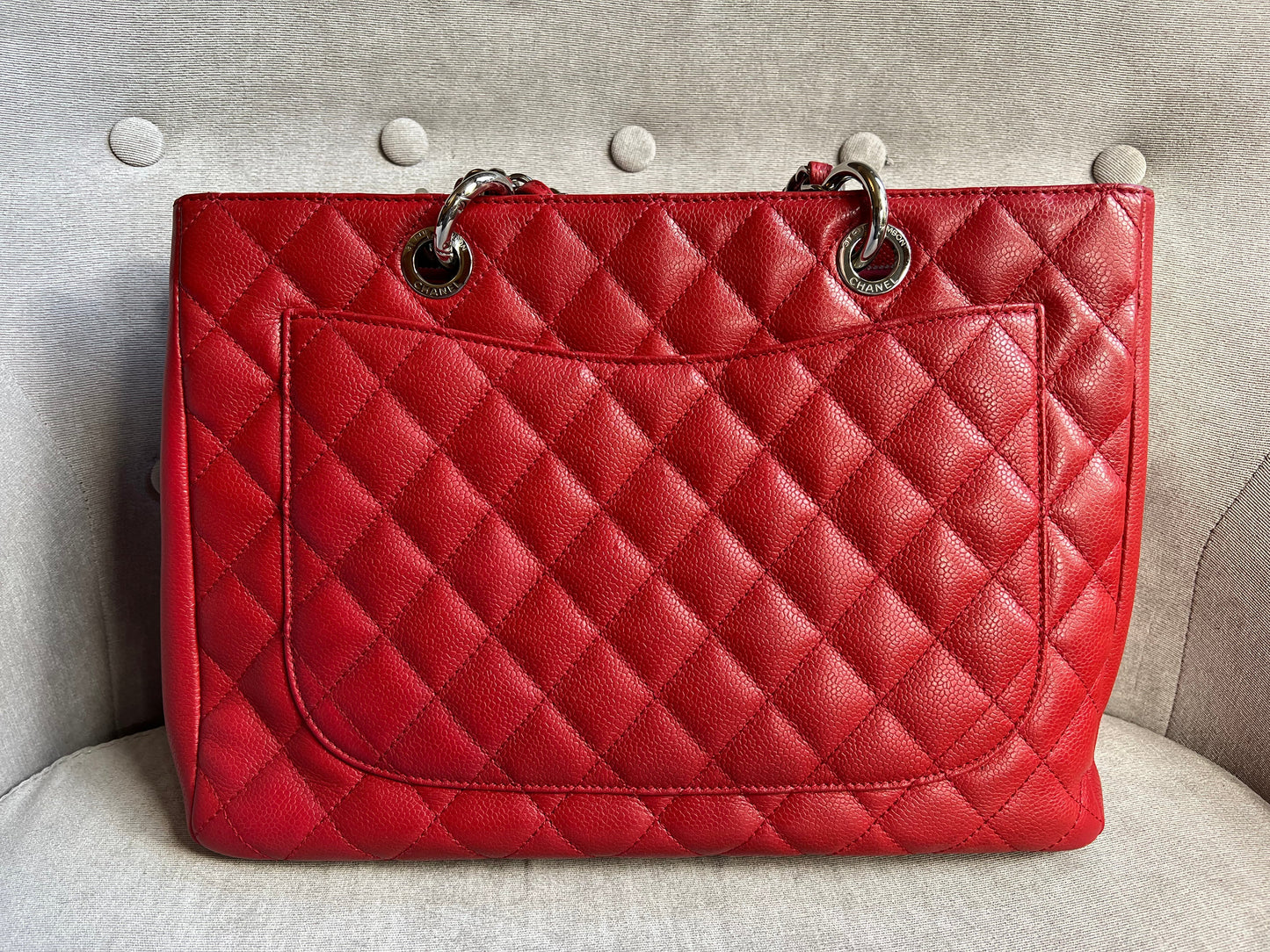 Chanel Red Caviar Grand Shopper Tote