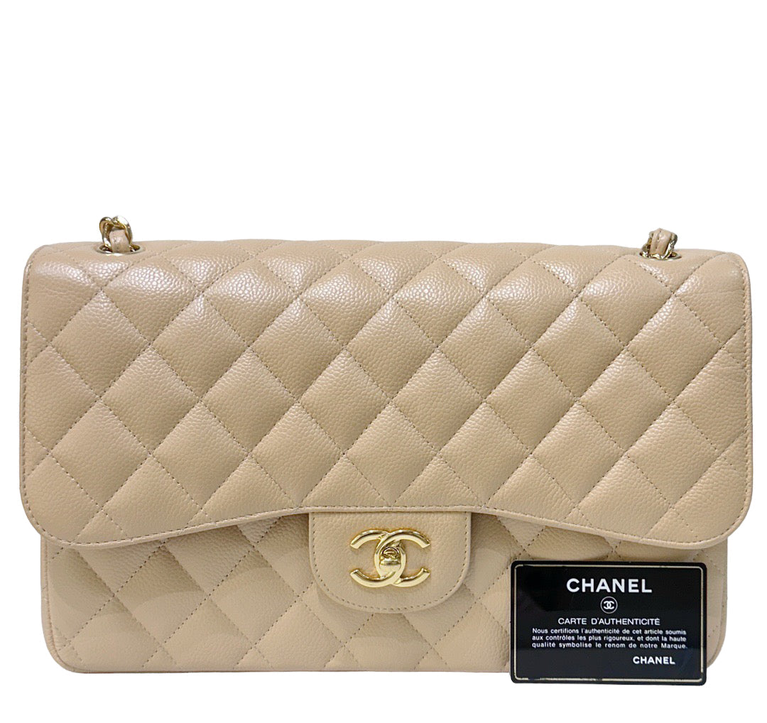 Chanel Jumbo Classic Flap Bag Beige Ghw