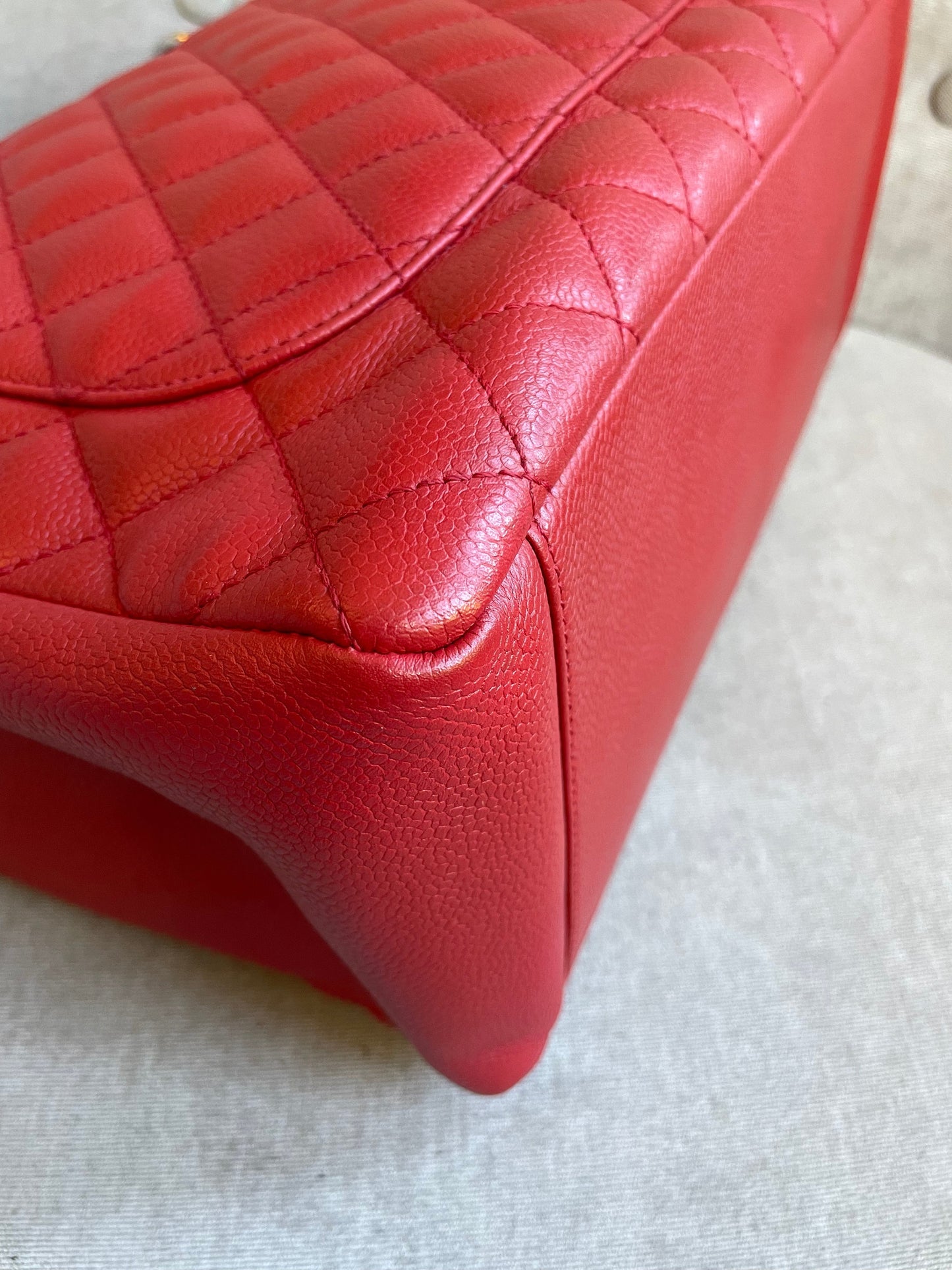 Chanel Red Caviar Grand Shopper Tote