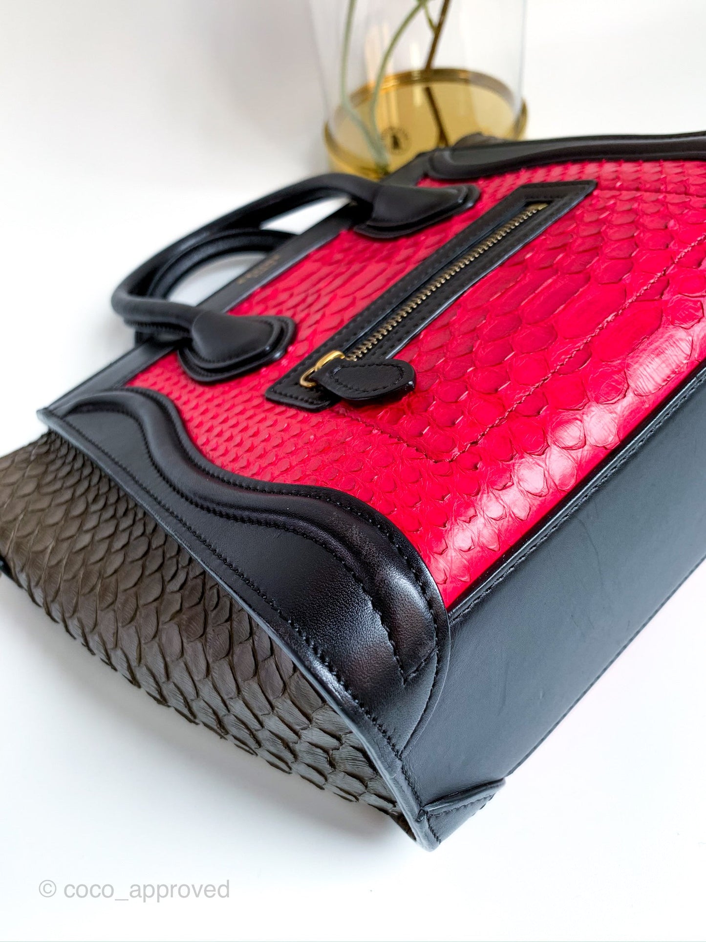 Celine Tri Color Python and Leather Nano Luggage Tote