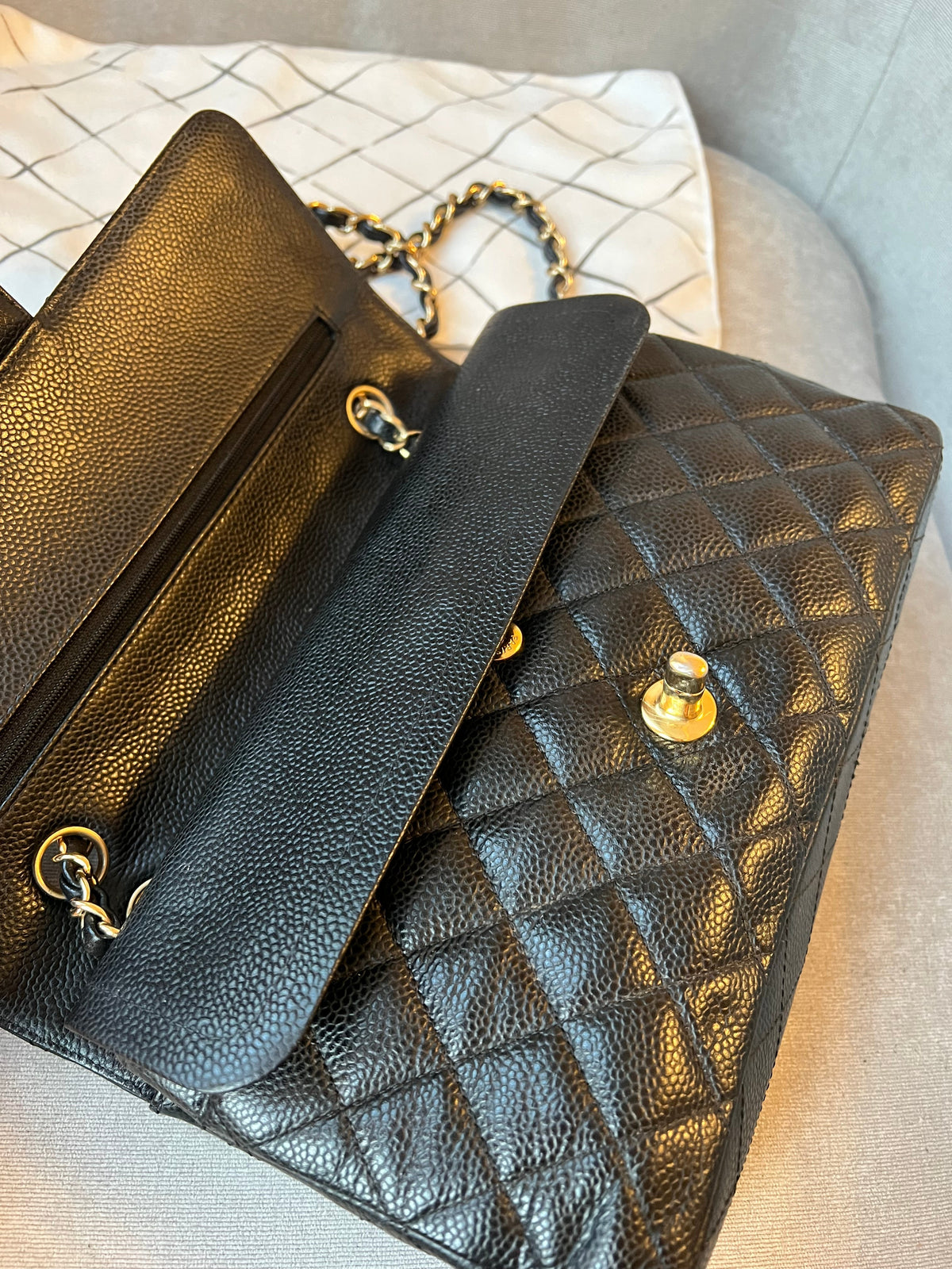 Chanel Medium Classic Flap in Black Caviar