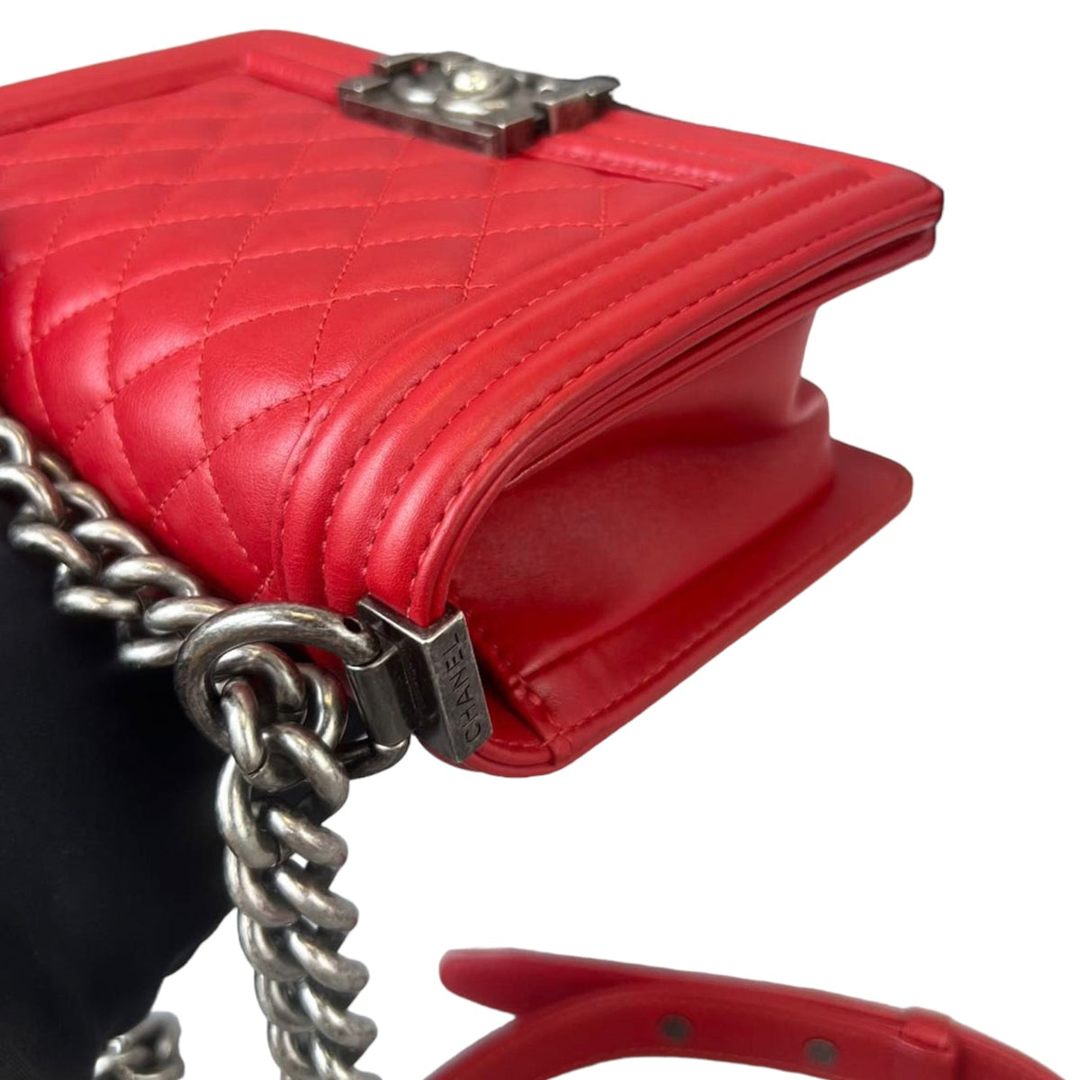 Small Boy Lambskin Red GHW