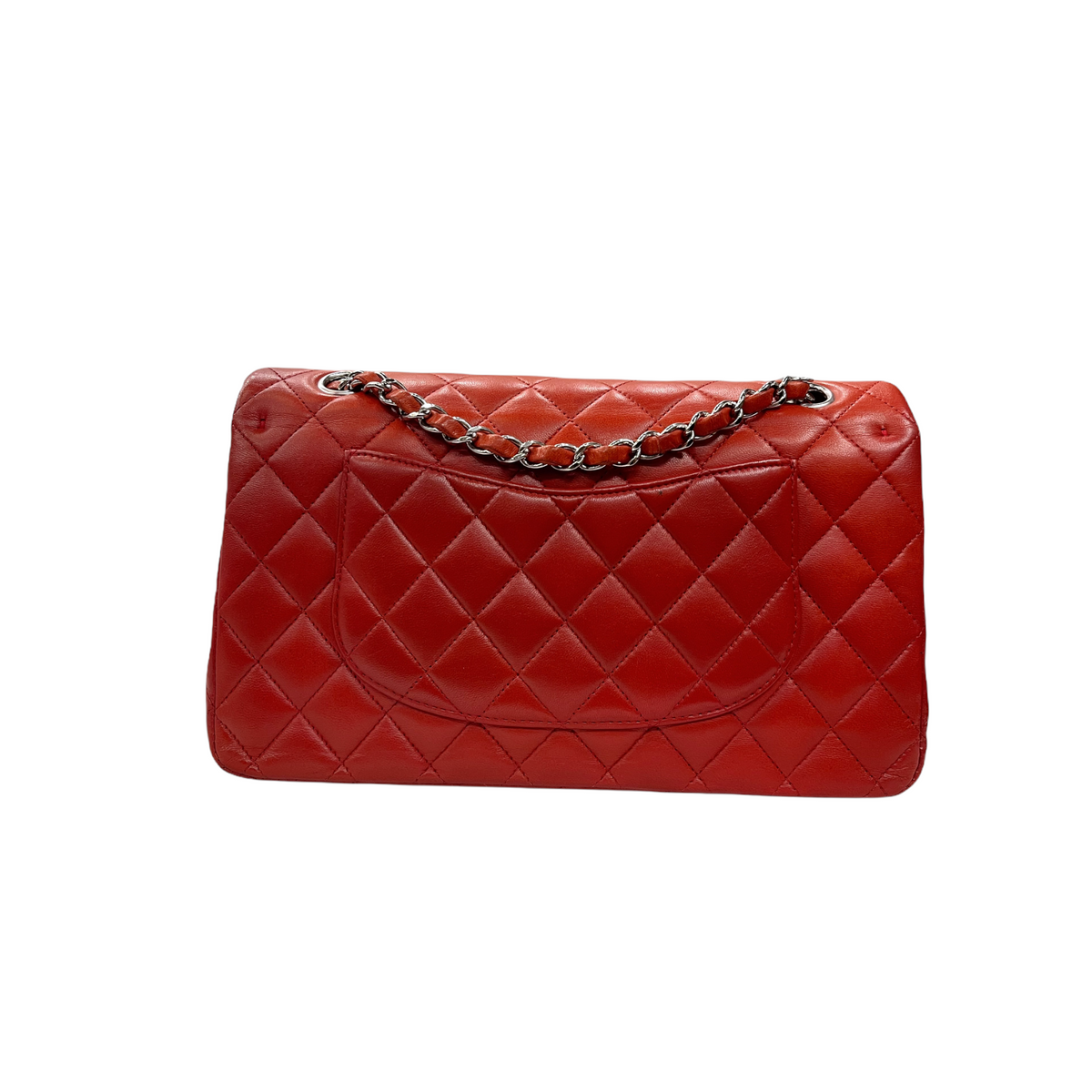 Classic Medium Lambskin Flap Red SHW