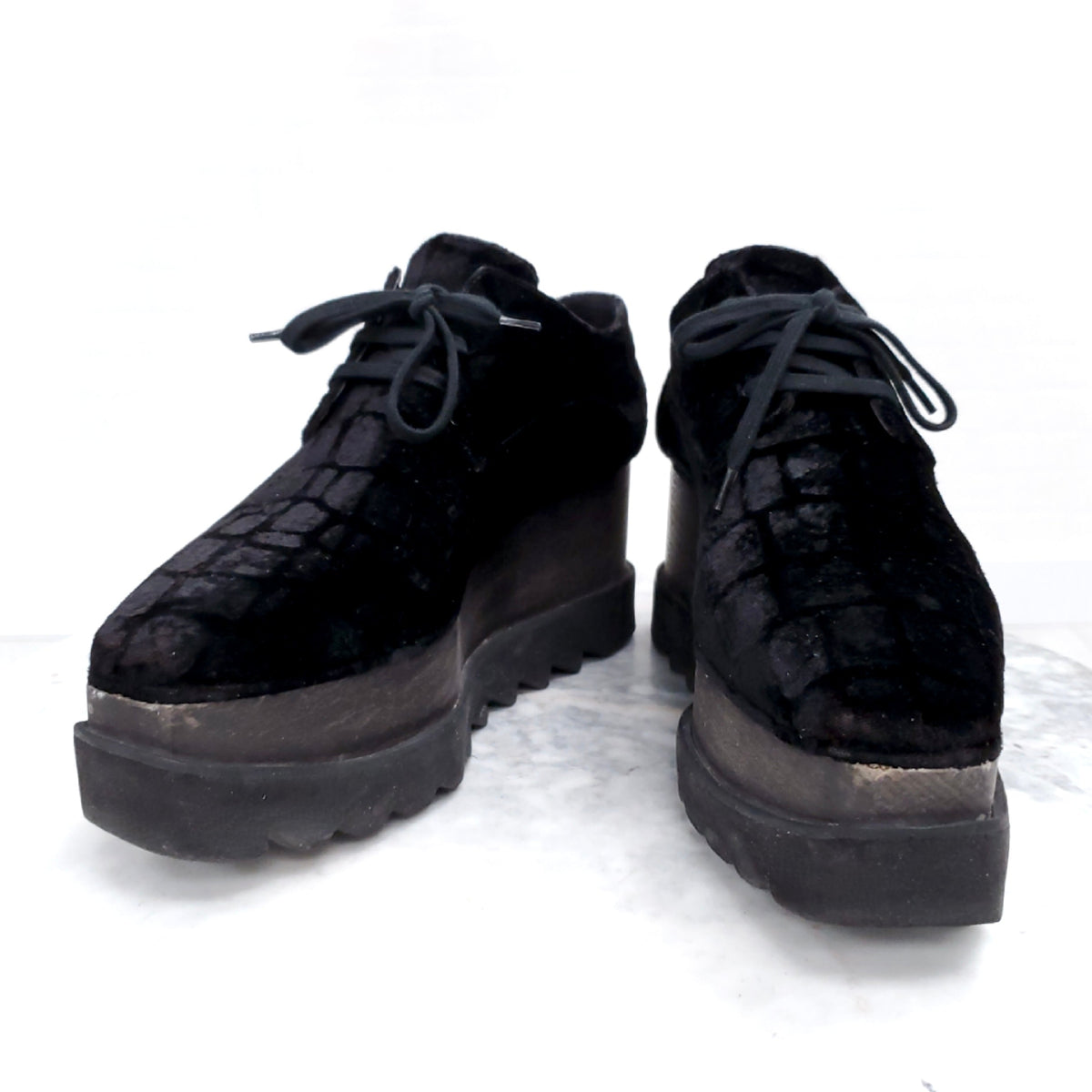 STELLA MCCARNTEY VELVET PLATFORMS - SIZE 36.5