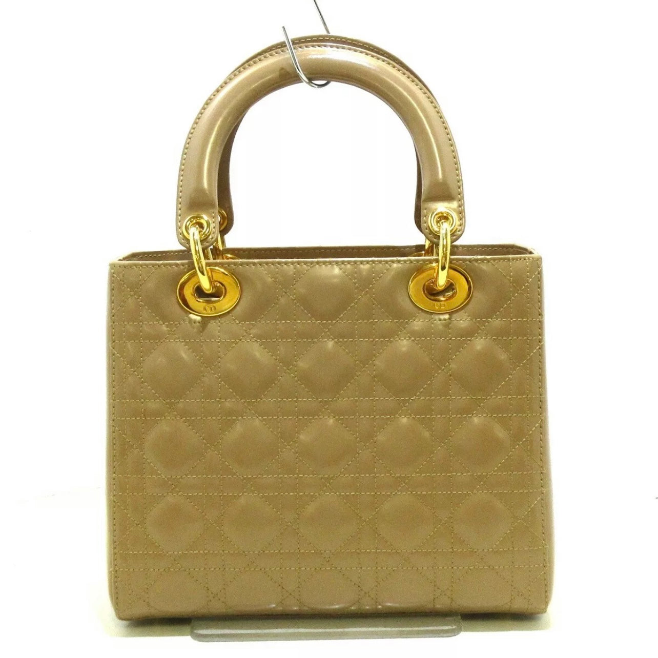 Lady Dior Medium Patent Beige GHW