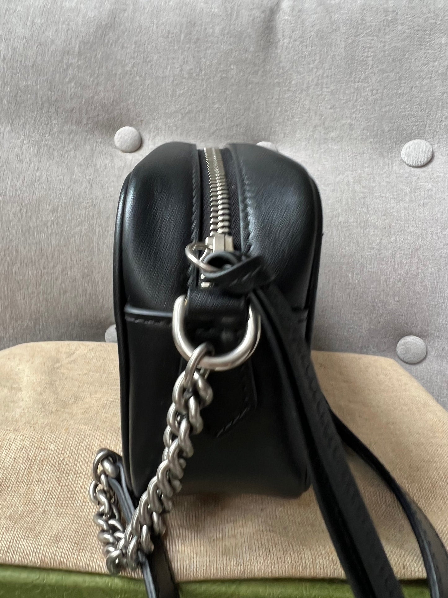 Gucci GG Black Aria Marmont Mini Shoulder Bag