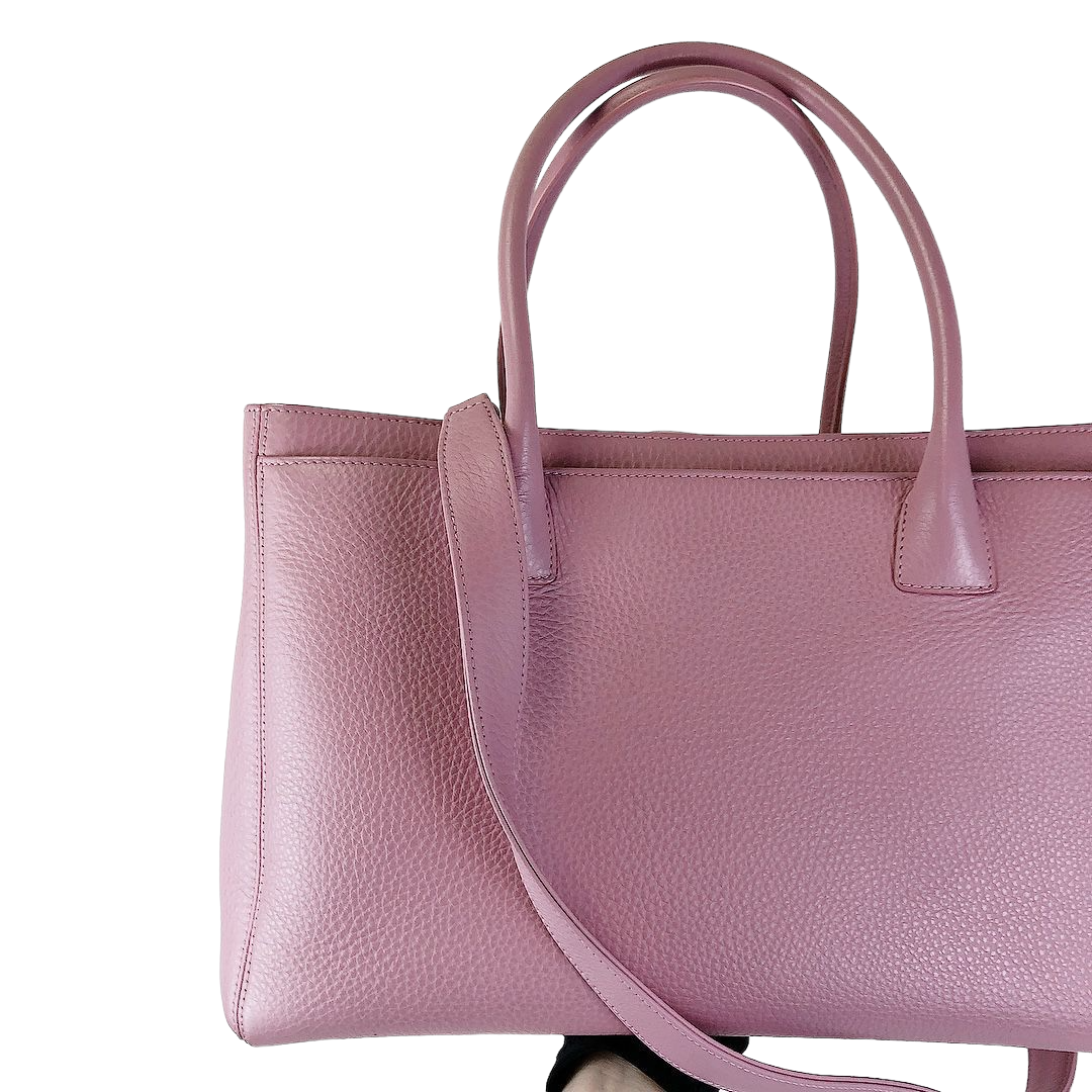 Executive Cerf Tote Grained Pink SHW