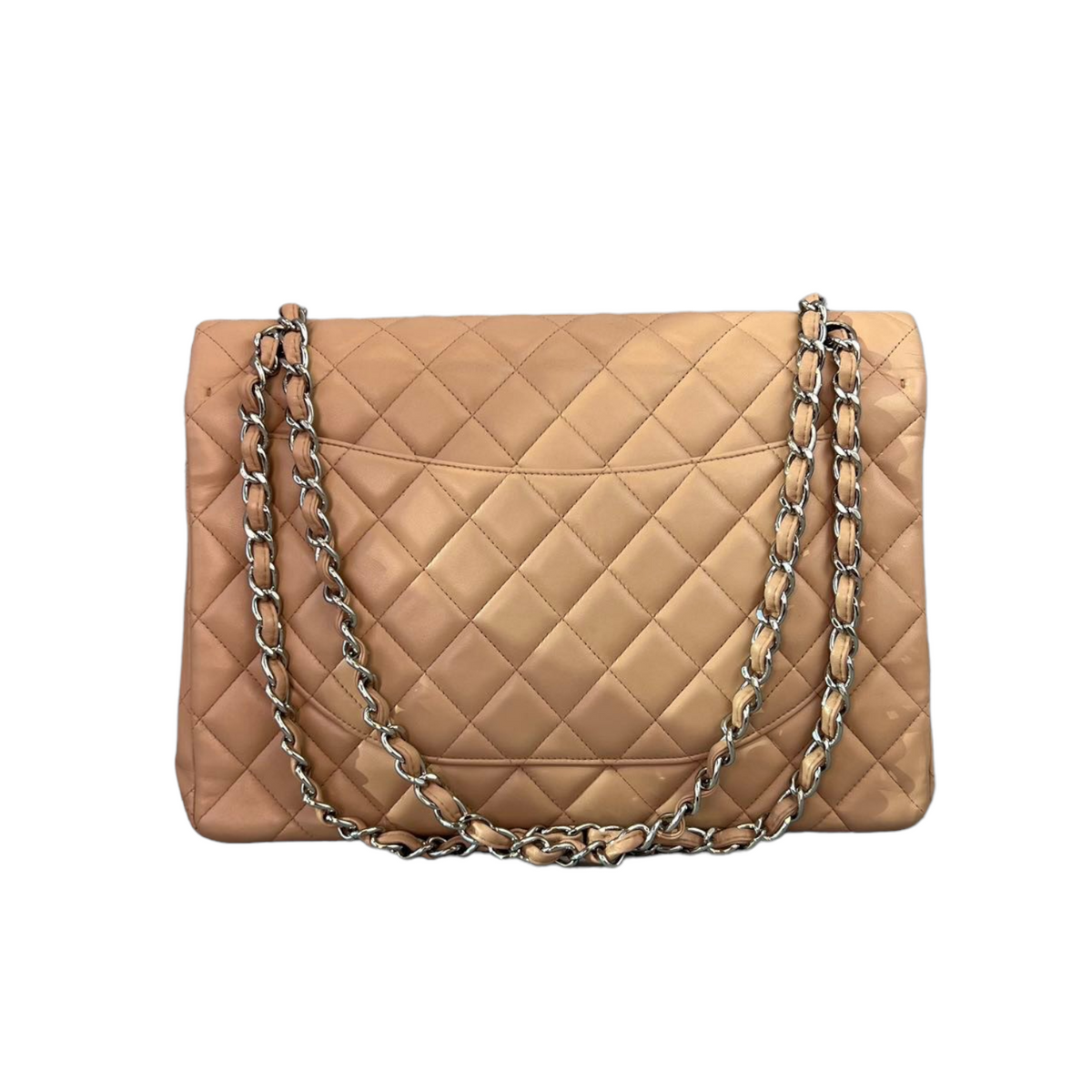 Classic Single Flap Maxi Lambskin Beige SHW