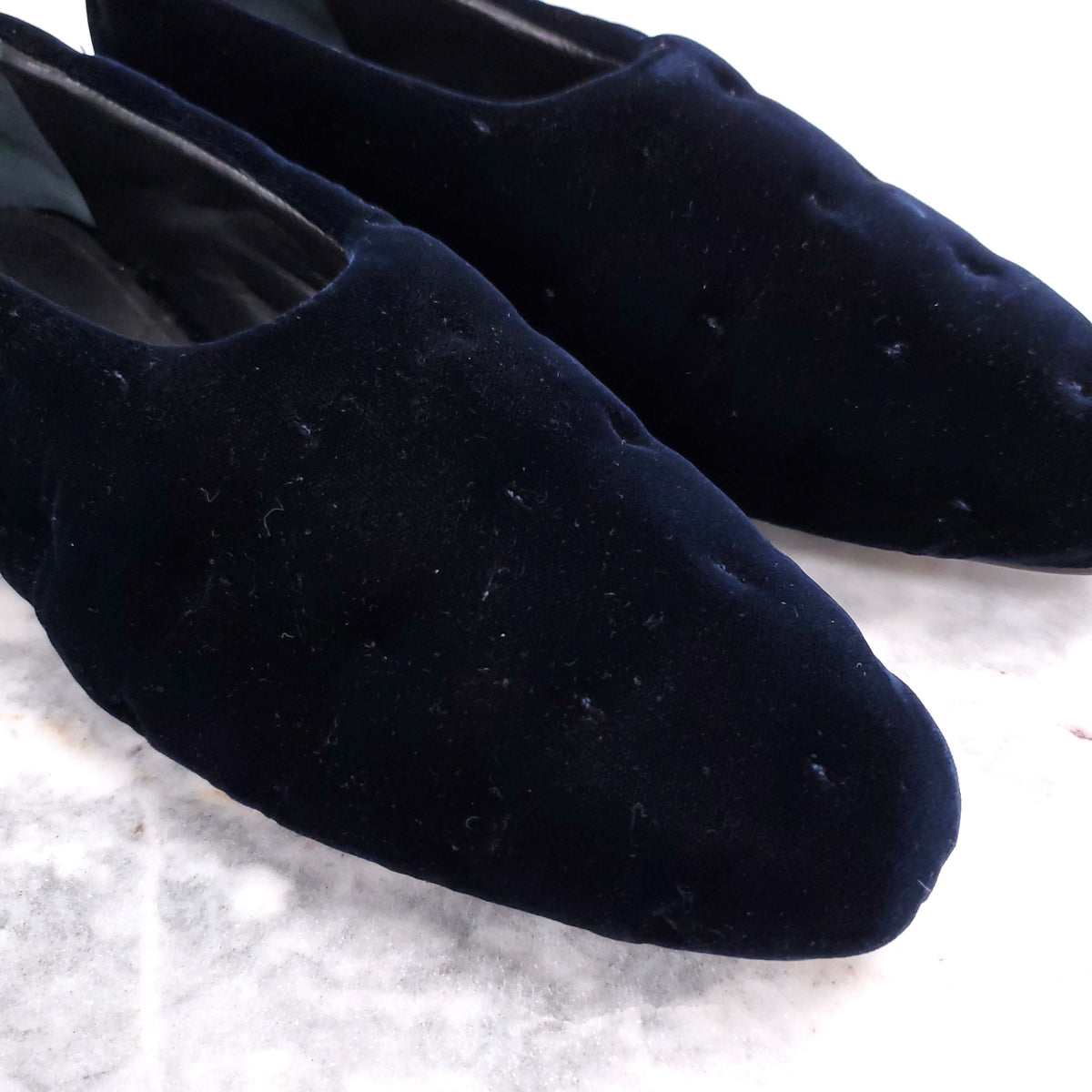 JIL SANDER NAVY VELVET MULES ($990) - SIZE 39