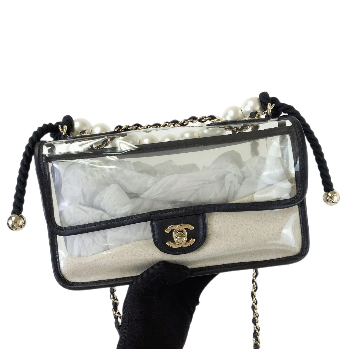 Coco "Sand by the Sea" Runway Pearl Handle Black PVC