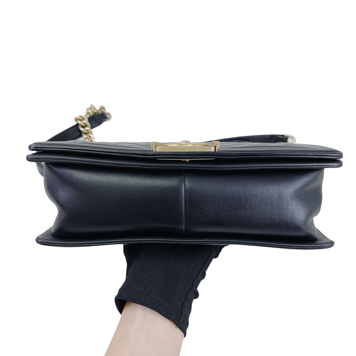 Boy Old Medium Calfskin Black GHW