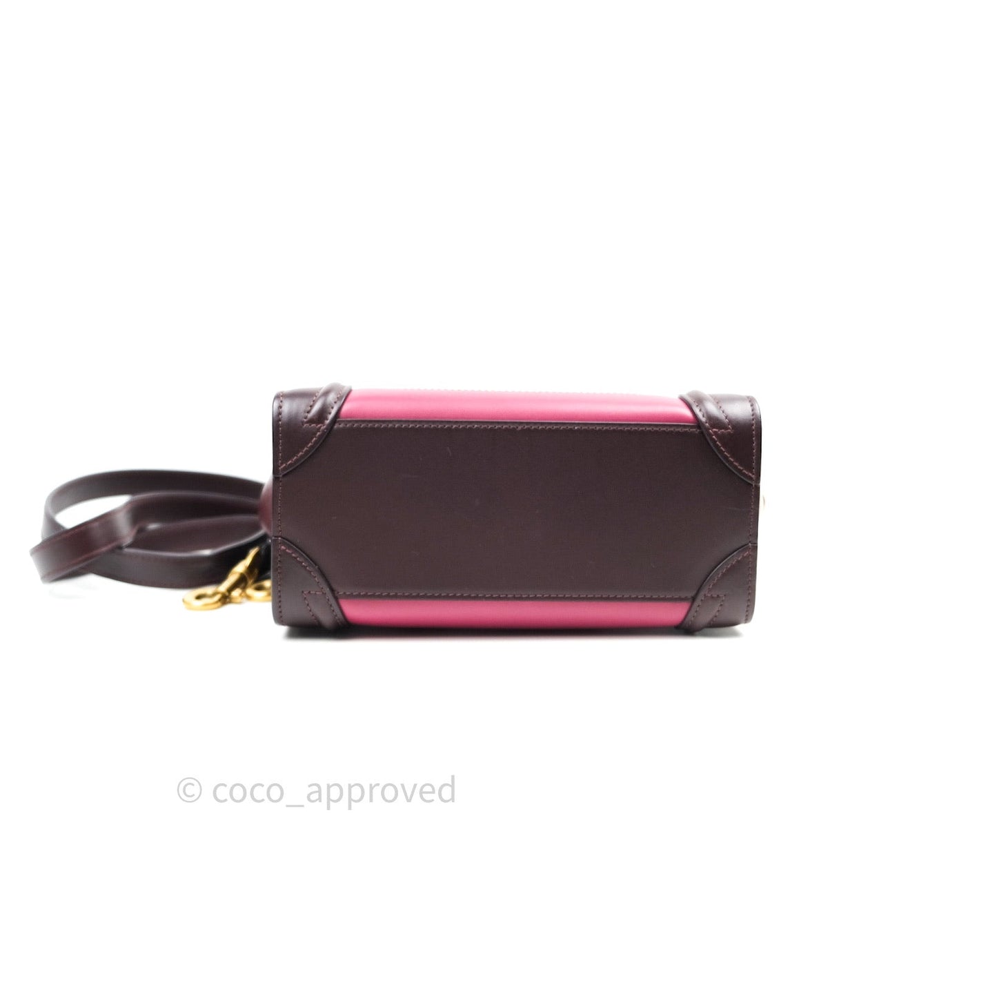 Celine Tri Color Dark Red/Pink/Brown Nano Luggage Tote