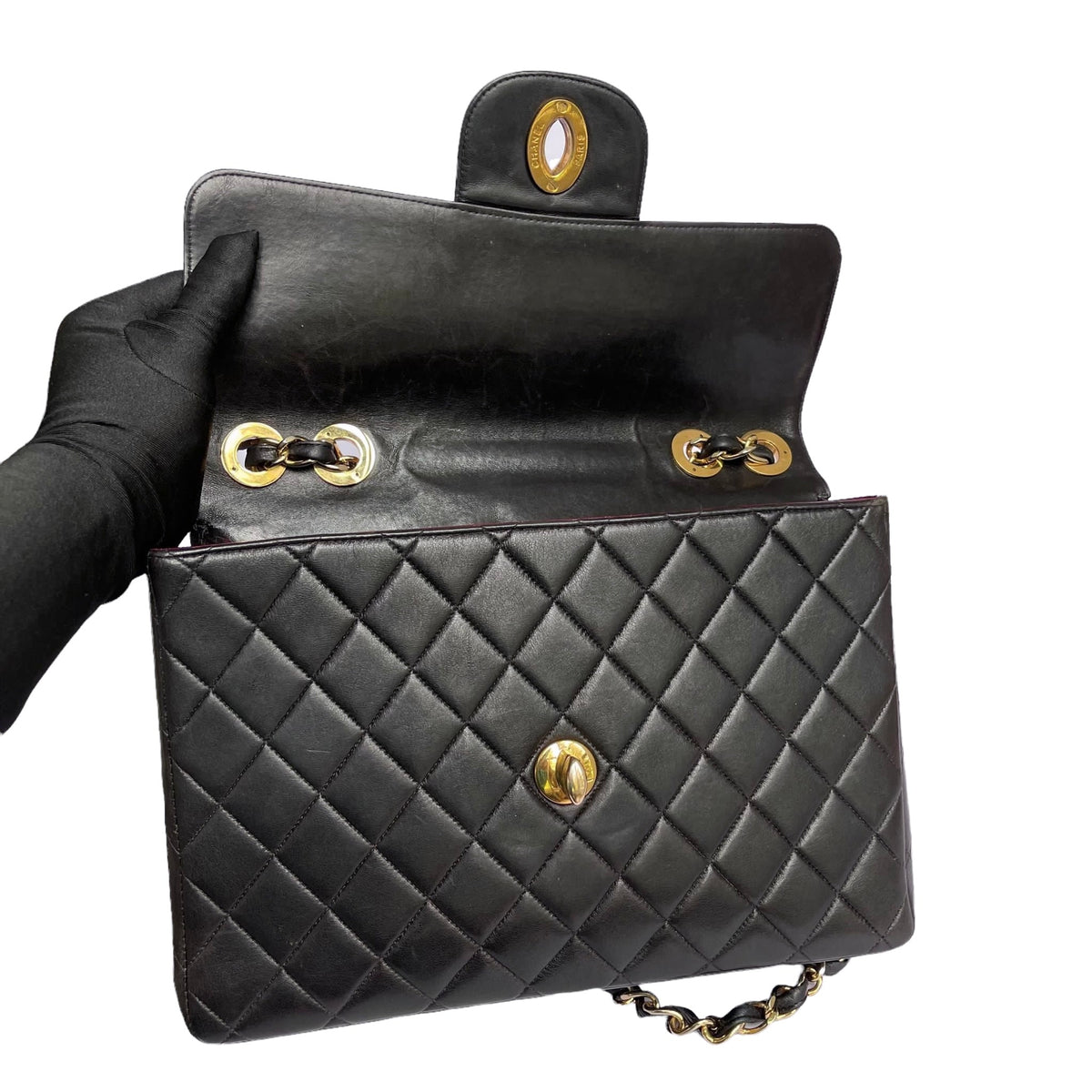 Vintage Jumbo XL Lambskin Black GHW