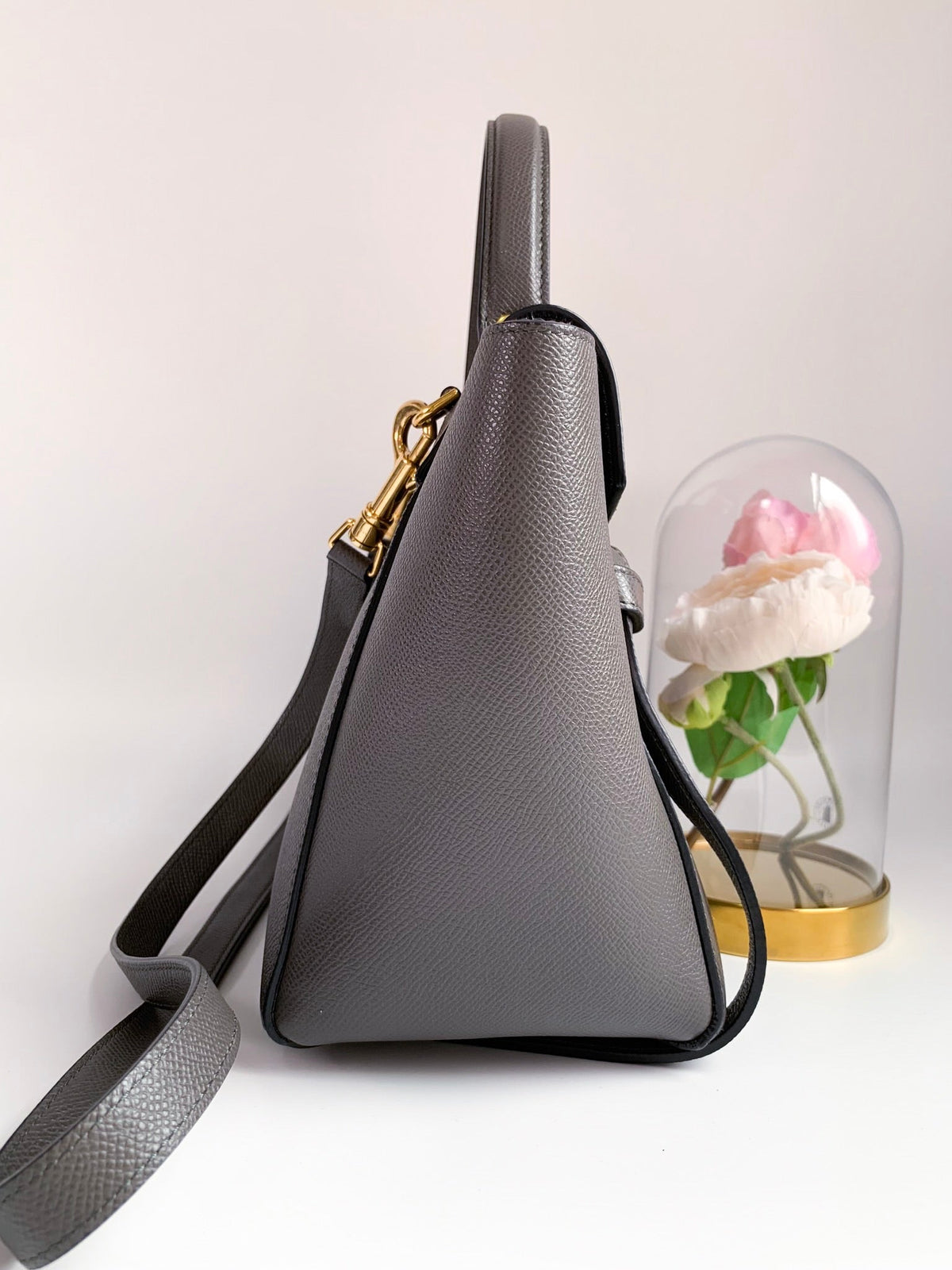 Celine Baby Grained Calfskin Micro Belt Bag Grey