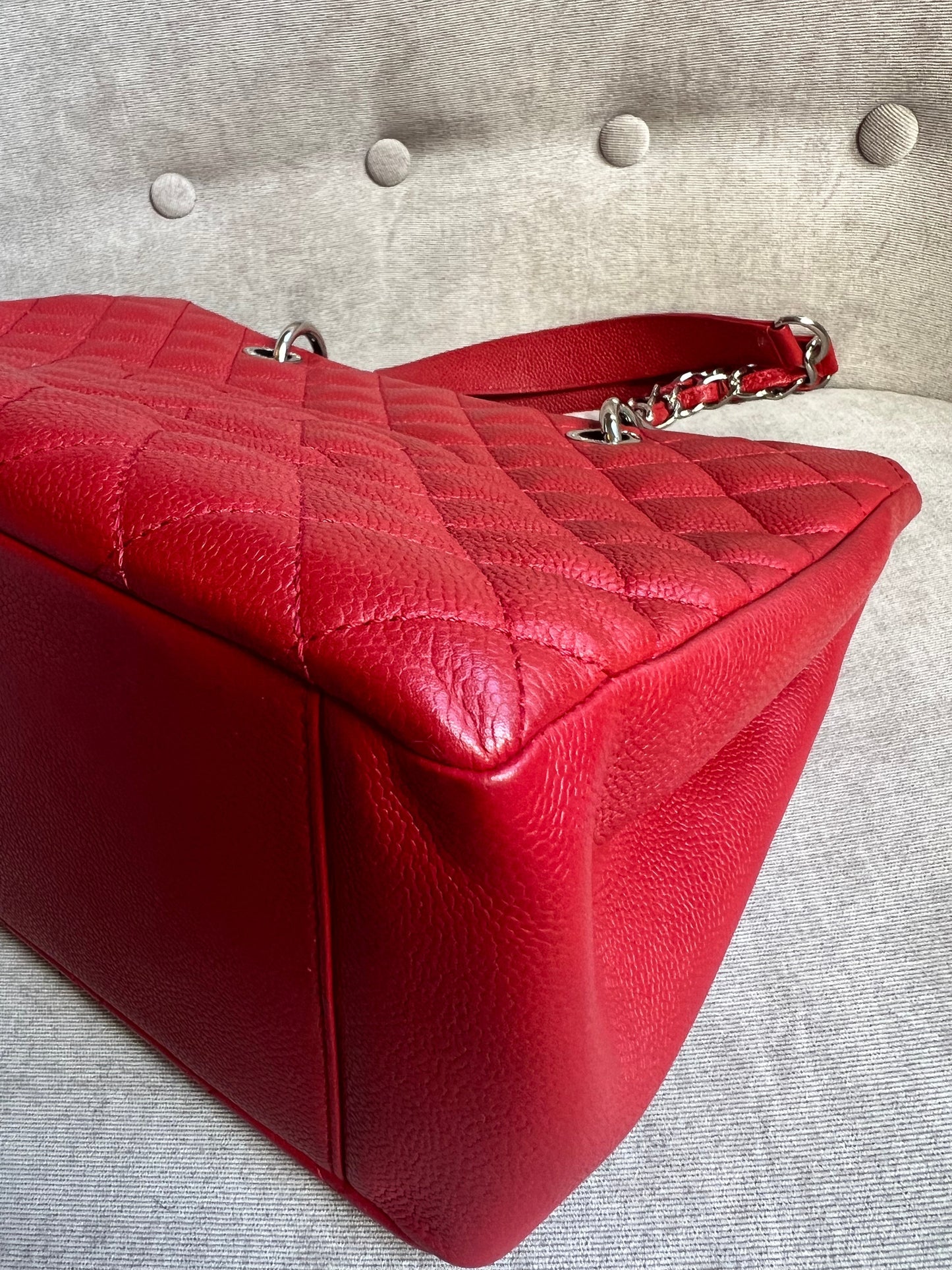 Chanel Red Caviar Grand Shopper Tote