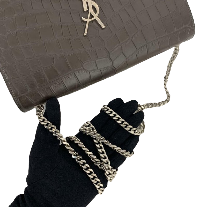 Monogram Kate Tassel Embossed Leather Brown RHW