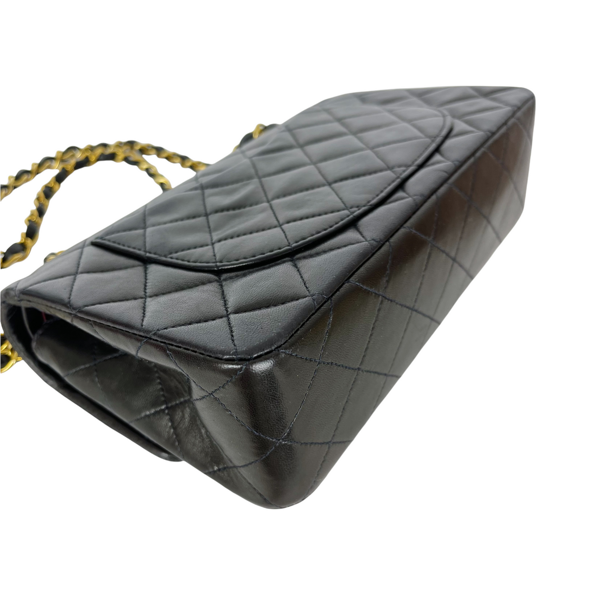 Vintage Classic Double Flap Bag Lambskin Small Black GHW