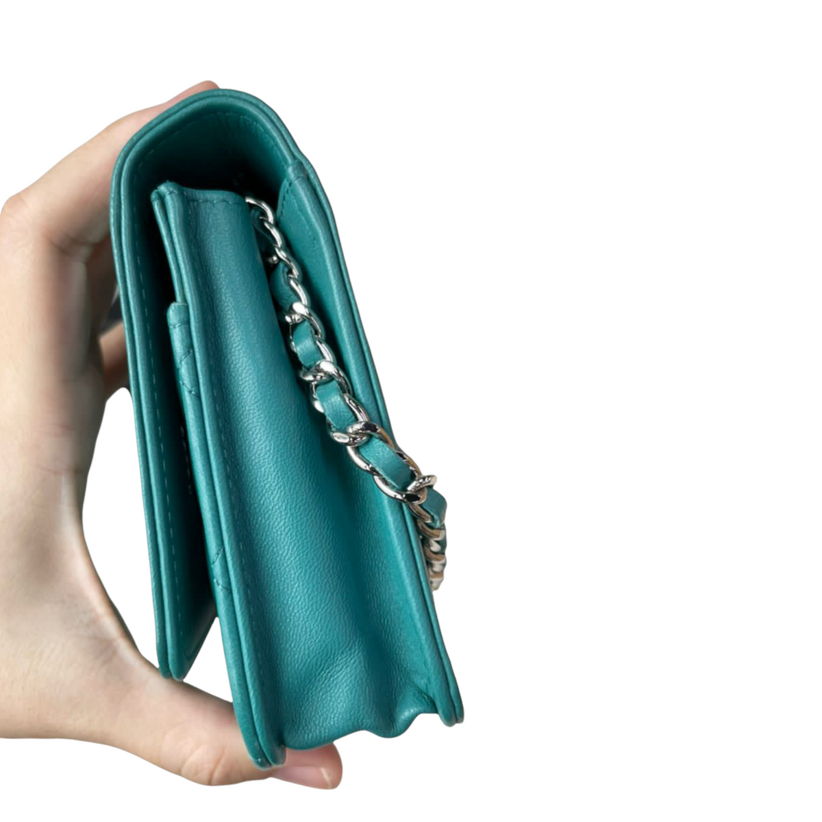 Boy Lambskin WOC Teal SHW