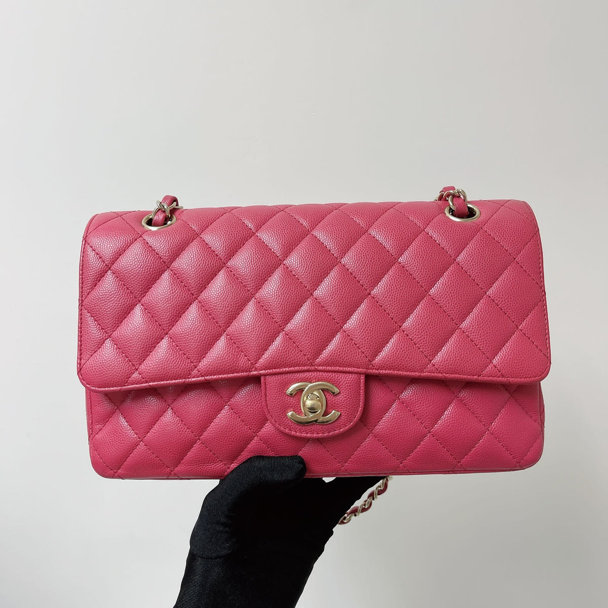 Classic Double Flap Medium Caviar Pink GHW