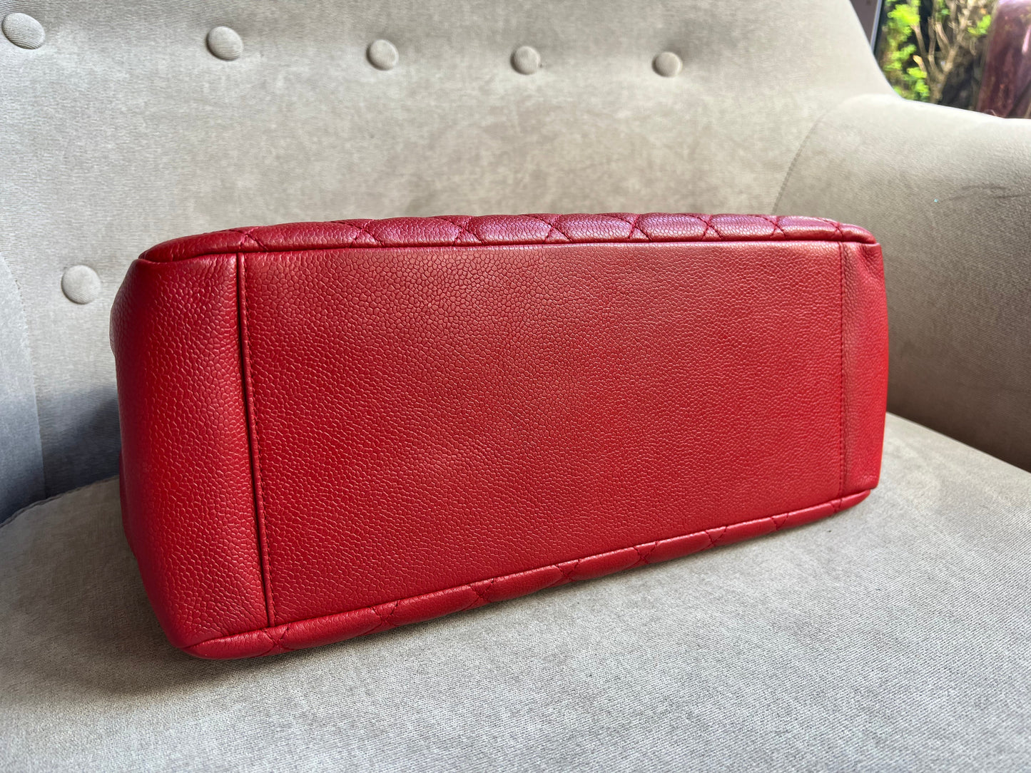 Chanel Red Caviar Grand Shopper Tote