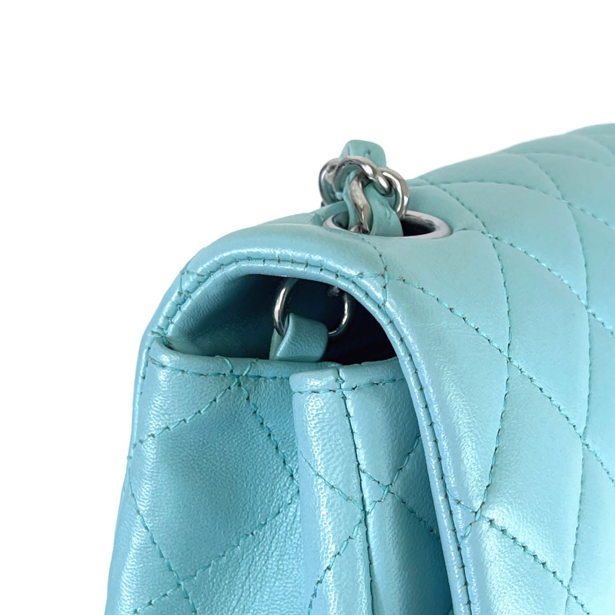 Mini Rectangal Flap Lambskin Blue SHW