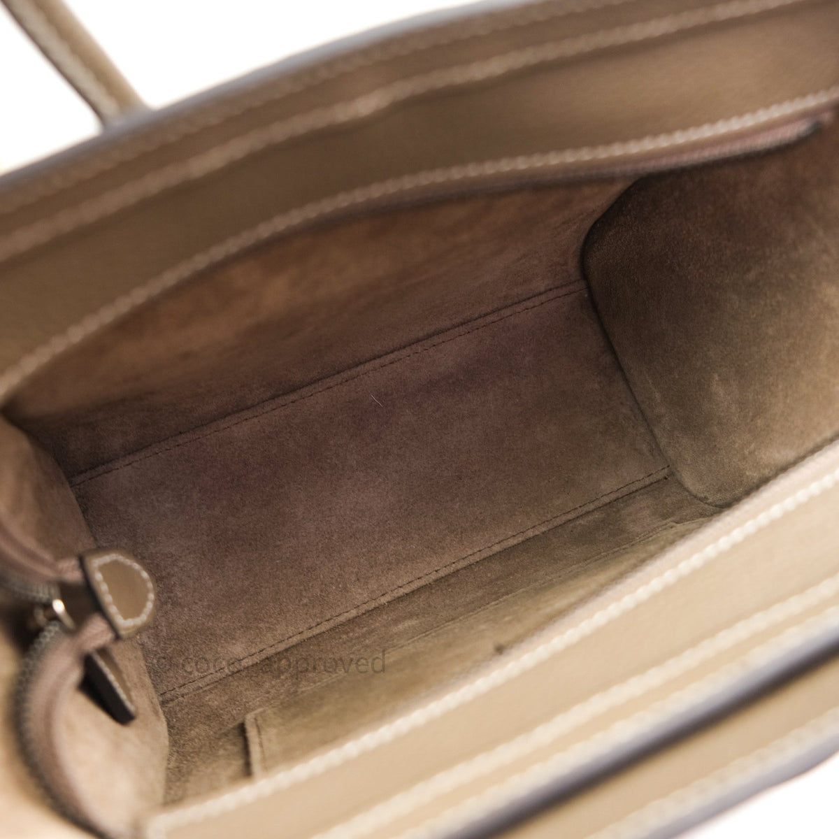 Celine Nano Luggage in Souris Drummed Calfskin