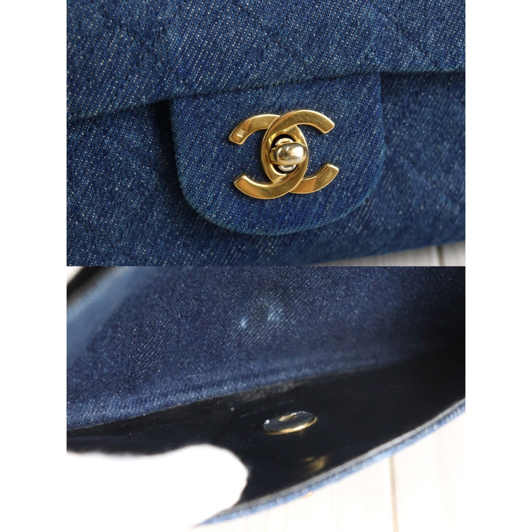 Rank AB ｜ CHANEL Denim Matrasse Double Flap 23 Shoulder Bag ｜V23061301