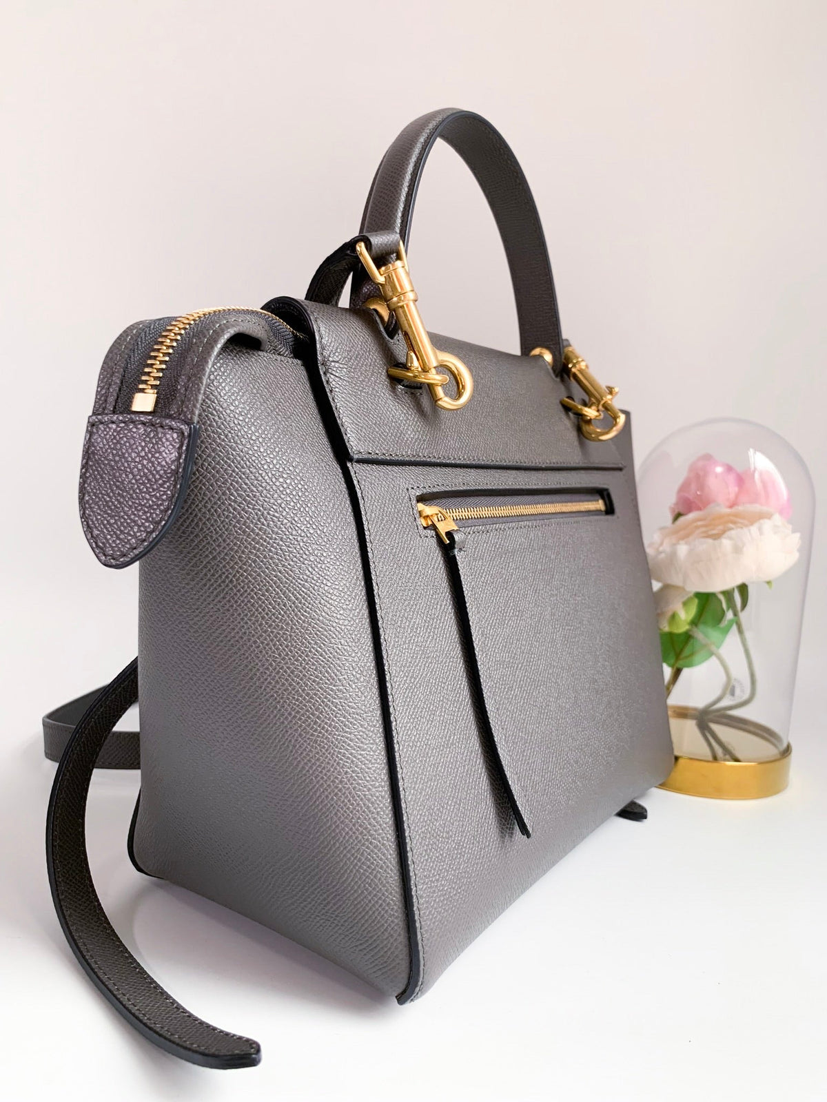Celine Baby Grained Calfskin Micro Belt Bag Grey