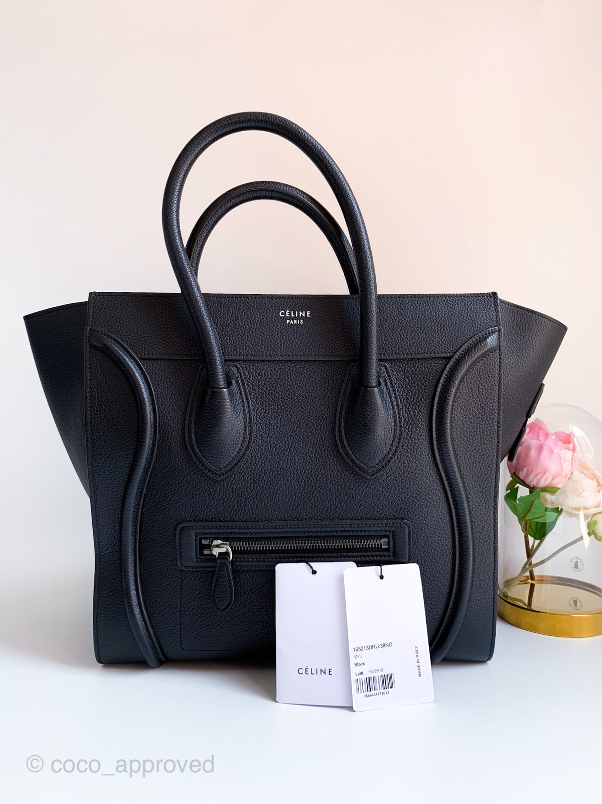 Celine Grained Calfskin Mini Luggage Black