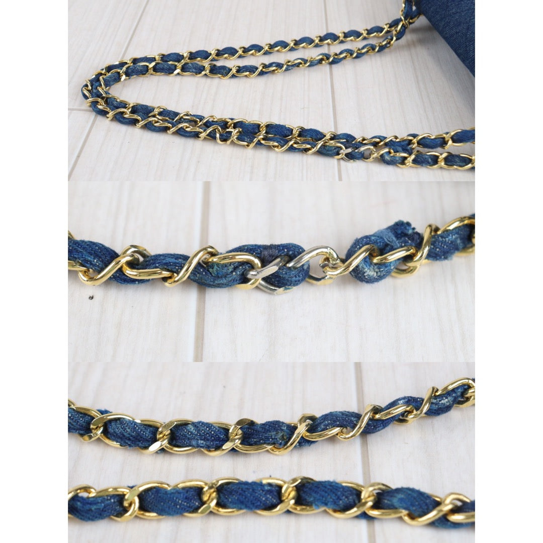 Rank AB ｜ CHANEL Denim Matrasse Double Flap 23 Shoulder Bag ｜V23061301