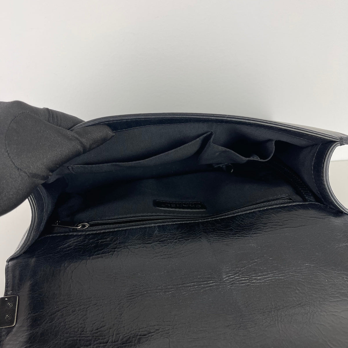 Large Le Boy Quilted Calfskin Black RHW