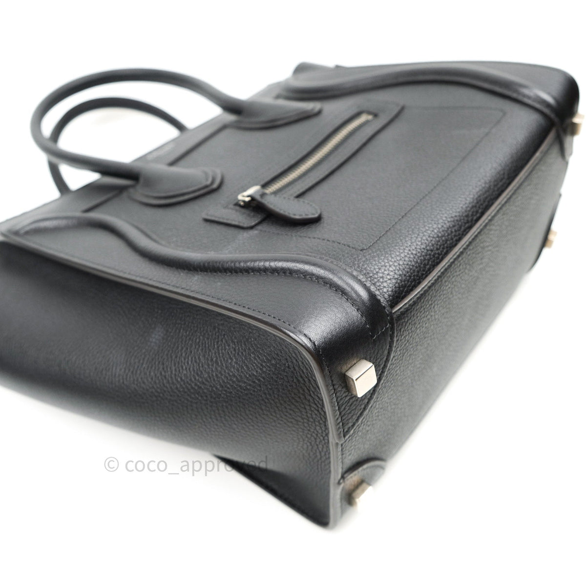 Celine Black Grained Calfskin Leather Micro Luggage Bag