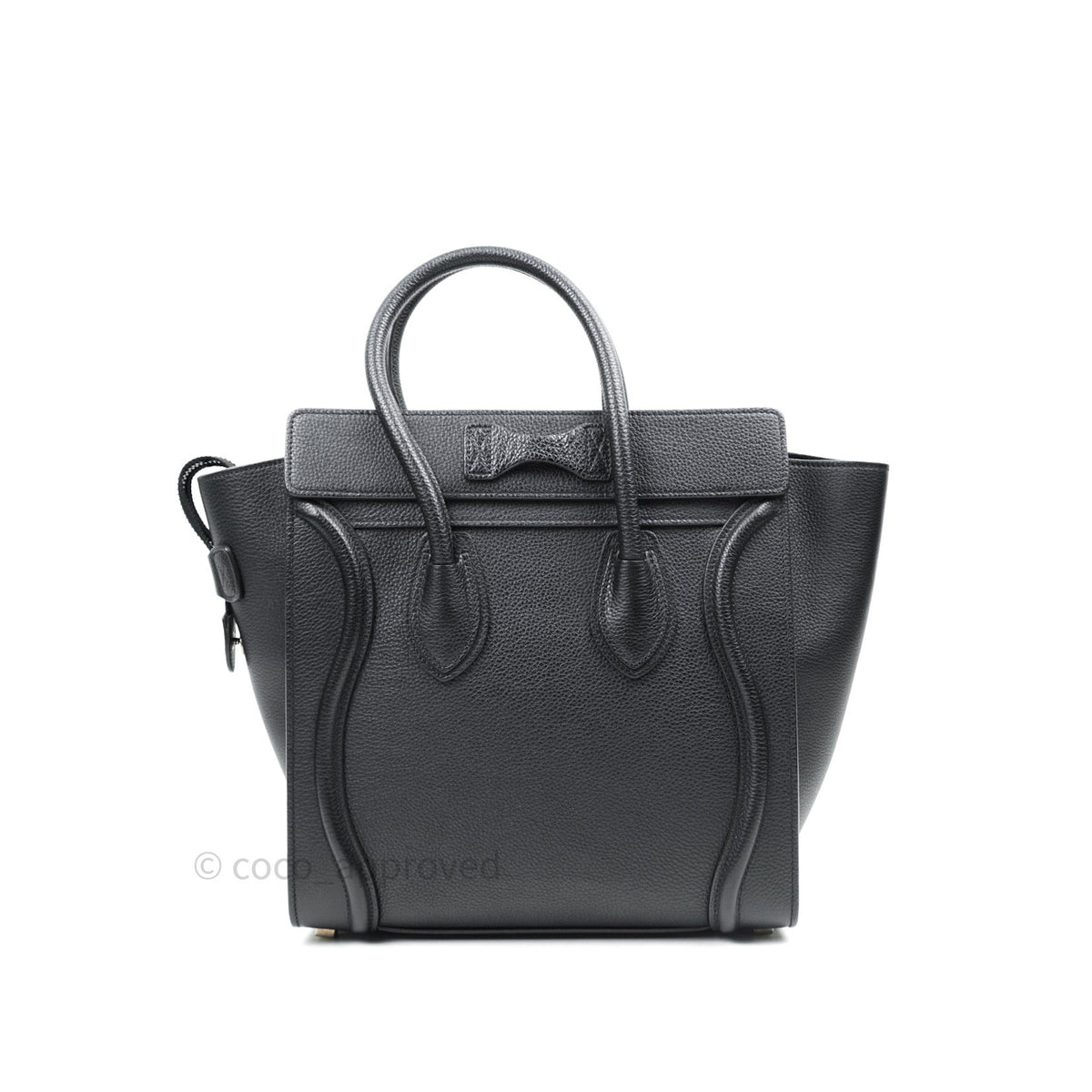 Celine Black Grained Calfskin Leather Micro Luggage Bag