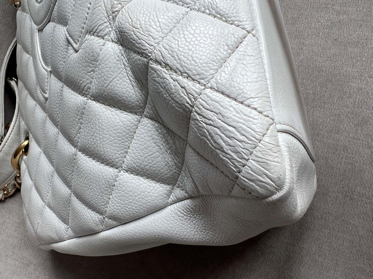 Chanel White Caviar Grand Shopper Tote