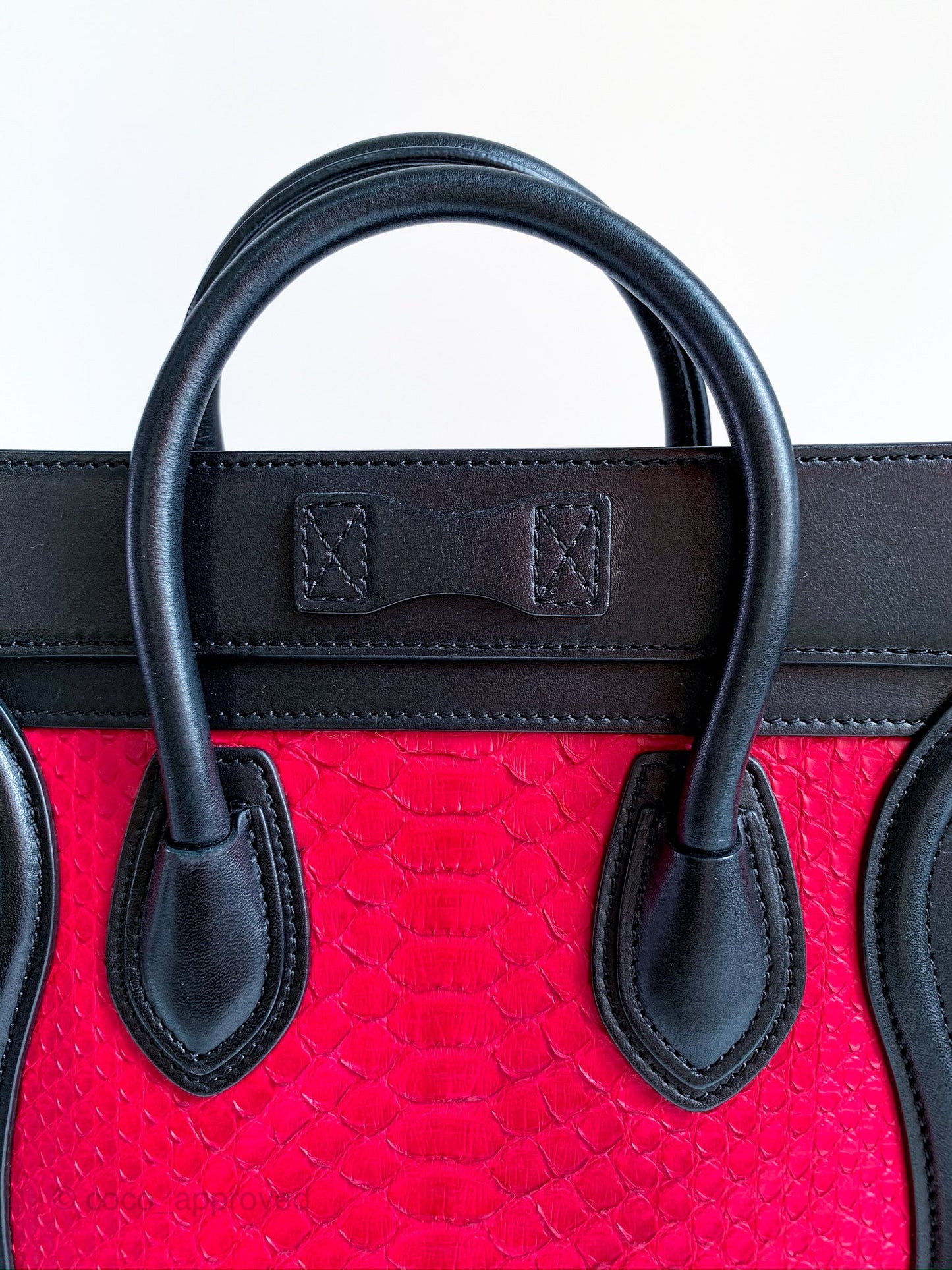 Celine Tri Color Python and Leather Nano Luggage Tote