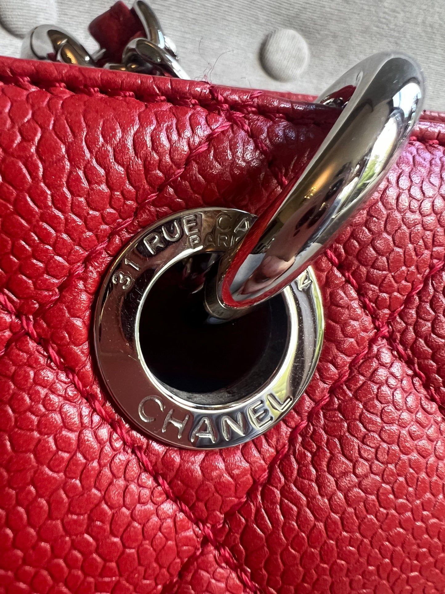 Chanel Red Caviar Grand Shopper Tote