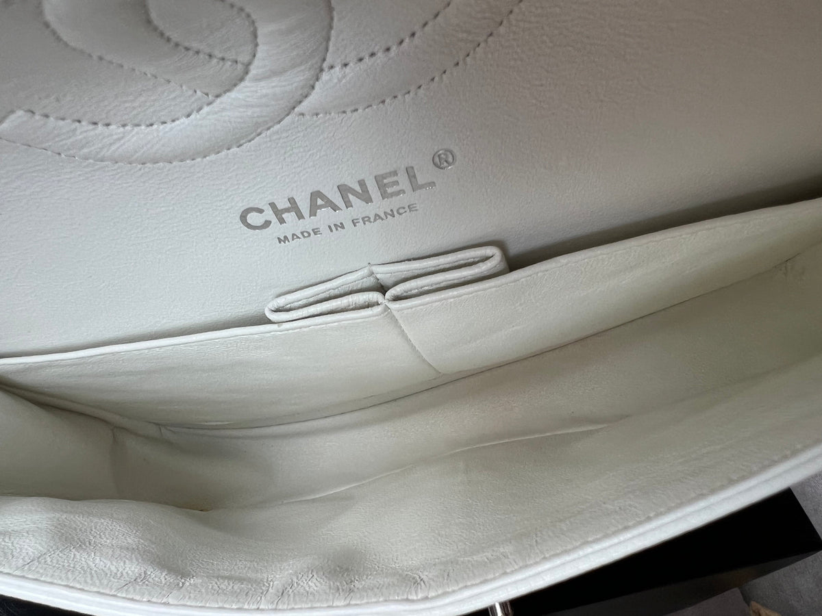 Chanel Medium Classic Flap in White Caviar